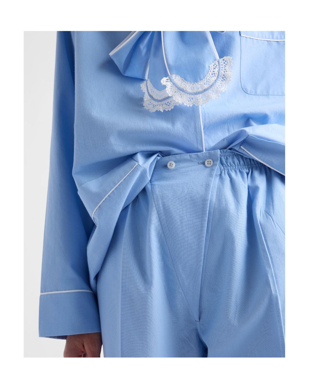 Prada Blue Pleated Casual Pants