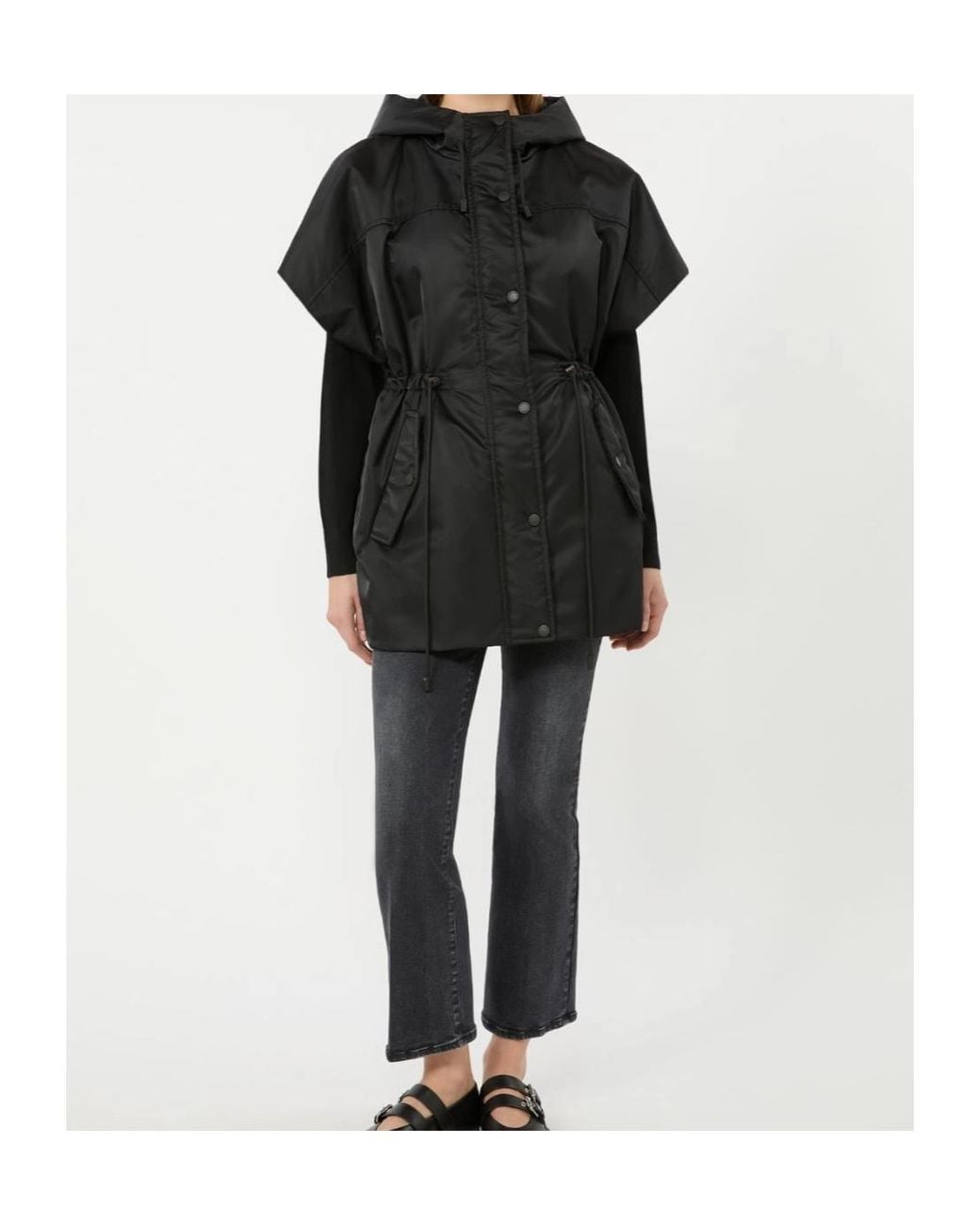 Weekend by Maxmara Black Wkdorigano Quilted Hooded Gilet