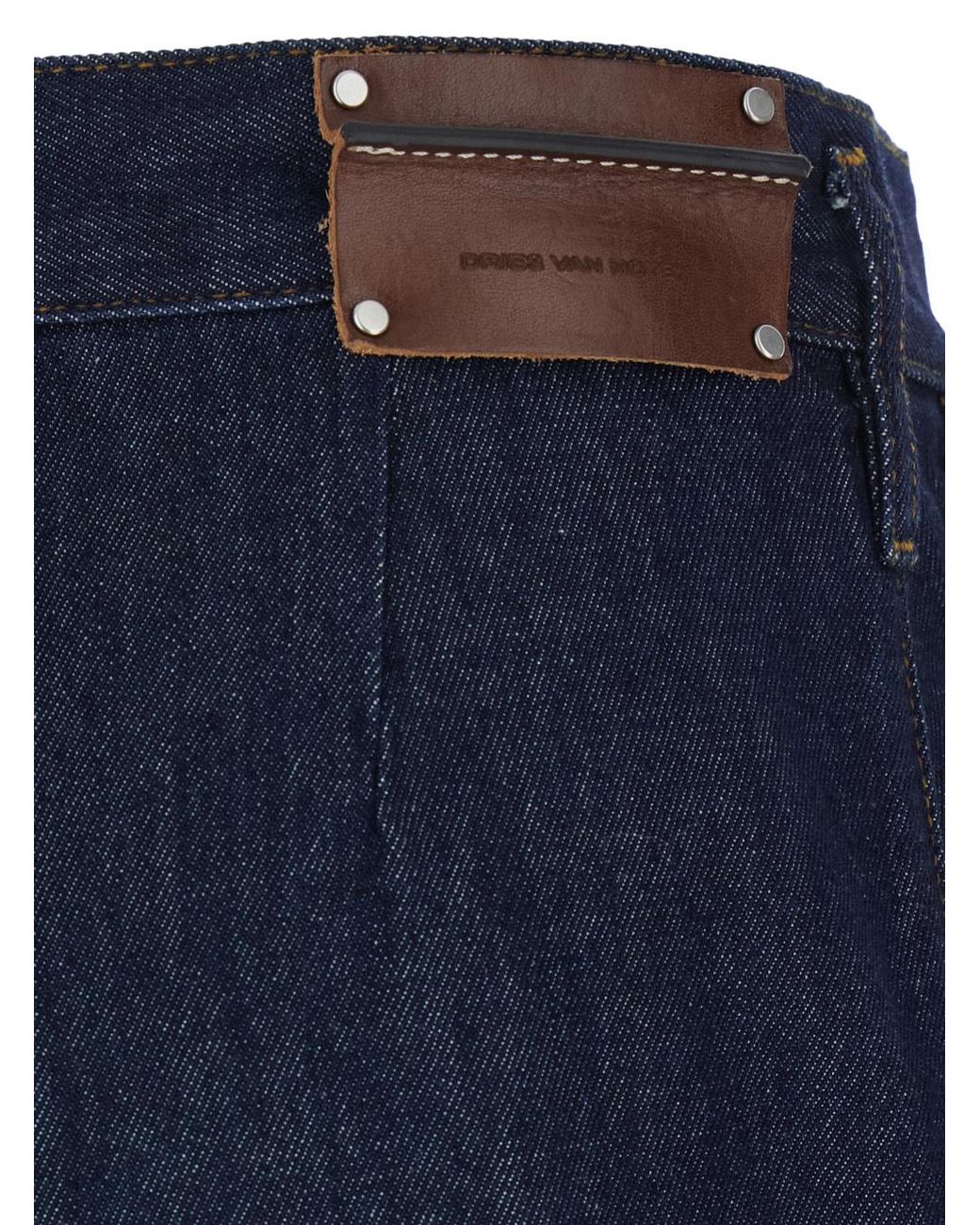 Dries Van Noten Blue Pleated Wide-Leg Jeans