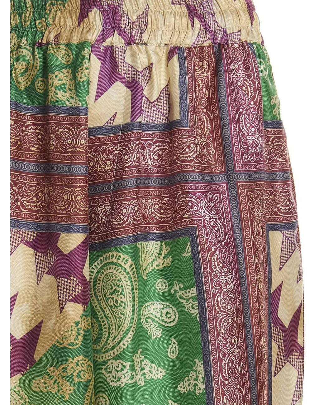 Aries Green Pattern Trousers for men