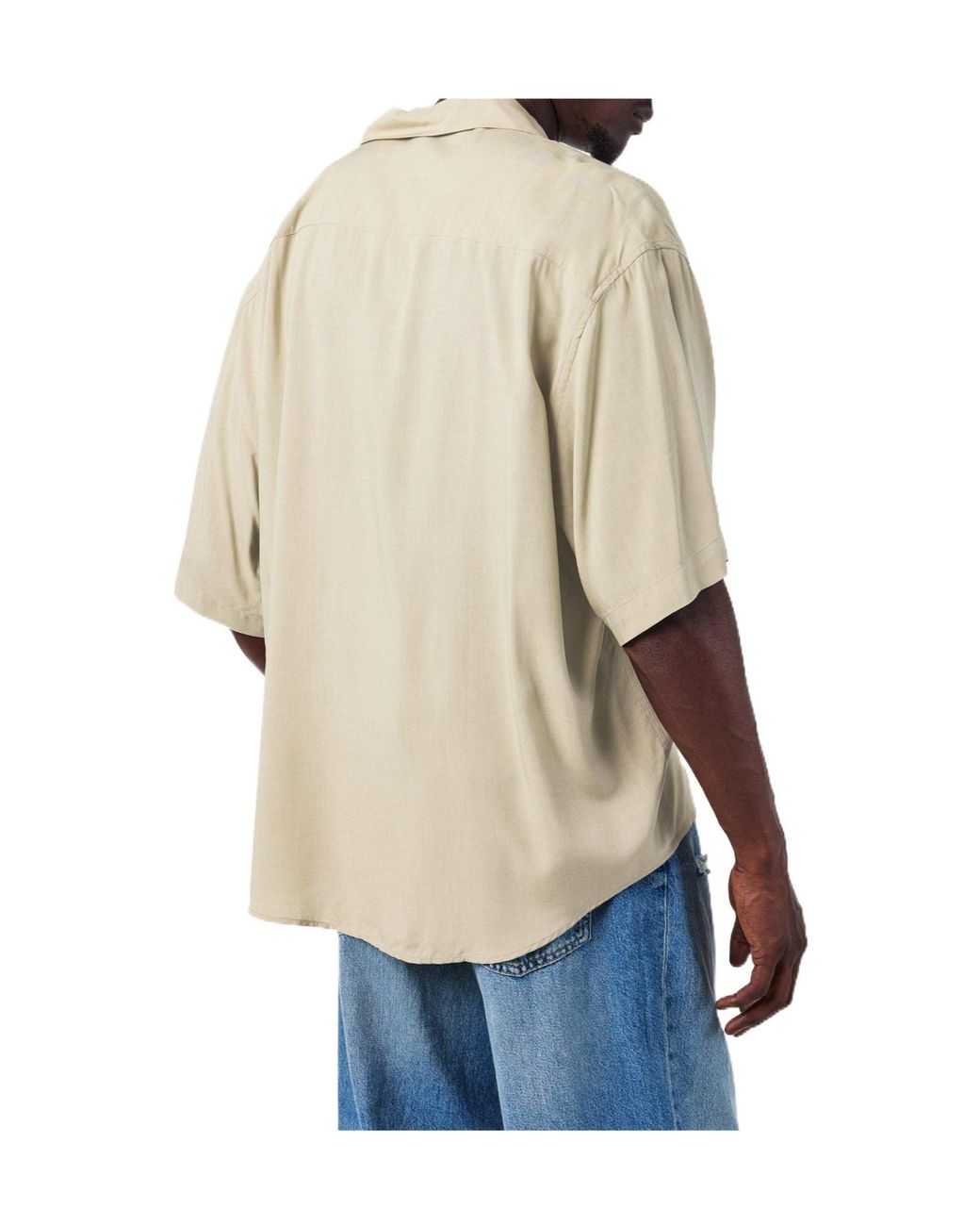 AMI Natural Short-Sleeve Camp Collar Shirt for men