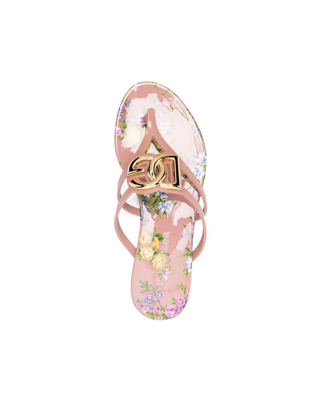 Dolce & Gabbana Multicolor Logo Thong Flip-Flops Slides