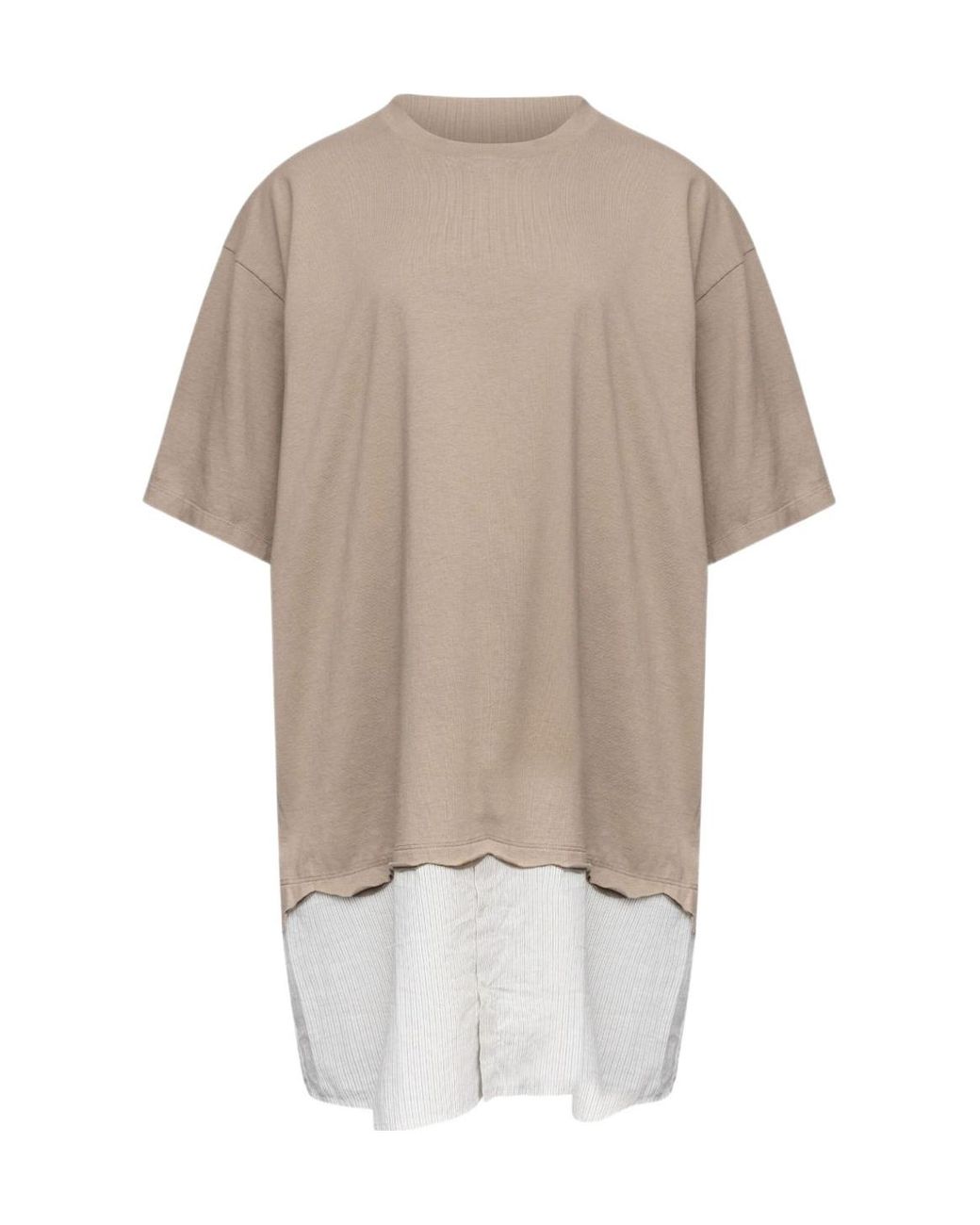 MM6 by Maison Margiela White Crewneck Panelled Dress