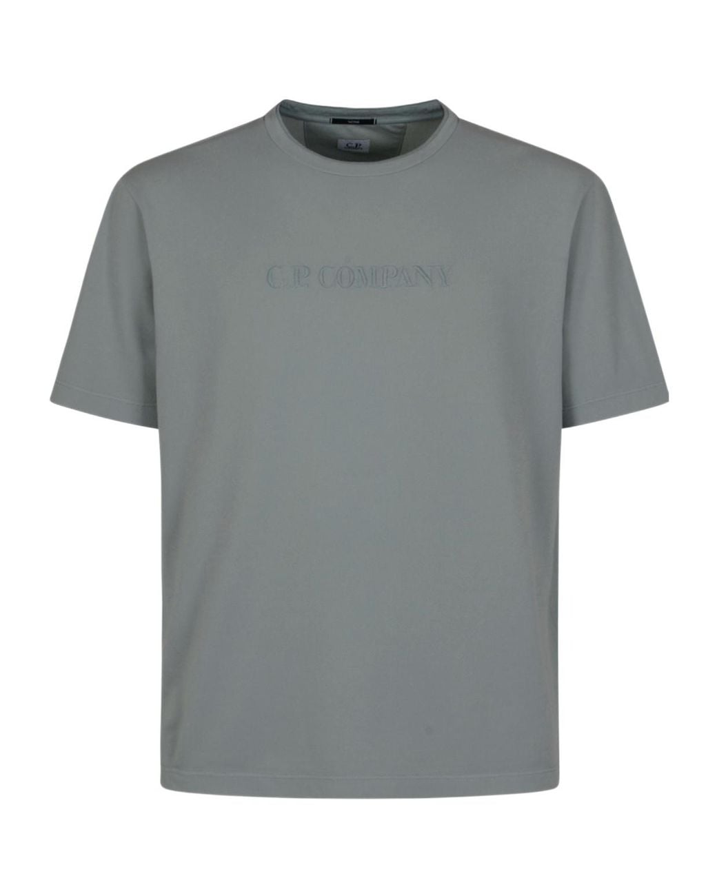 C P Company Gray Logo Crew-Neck T-Shirt for men