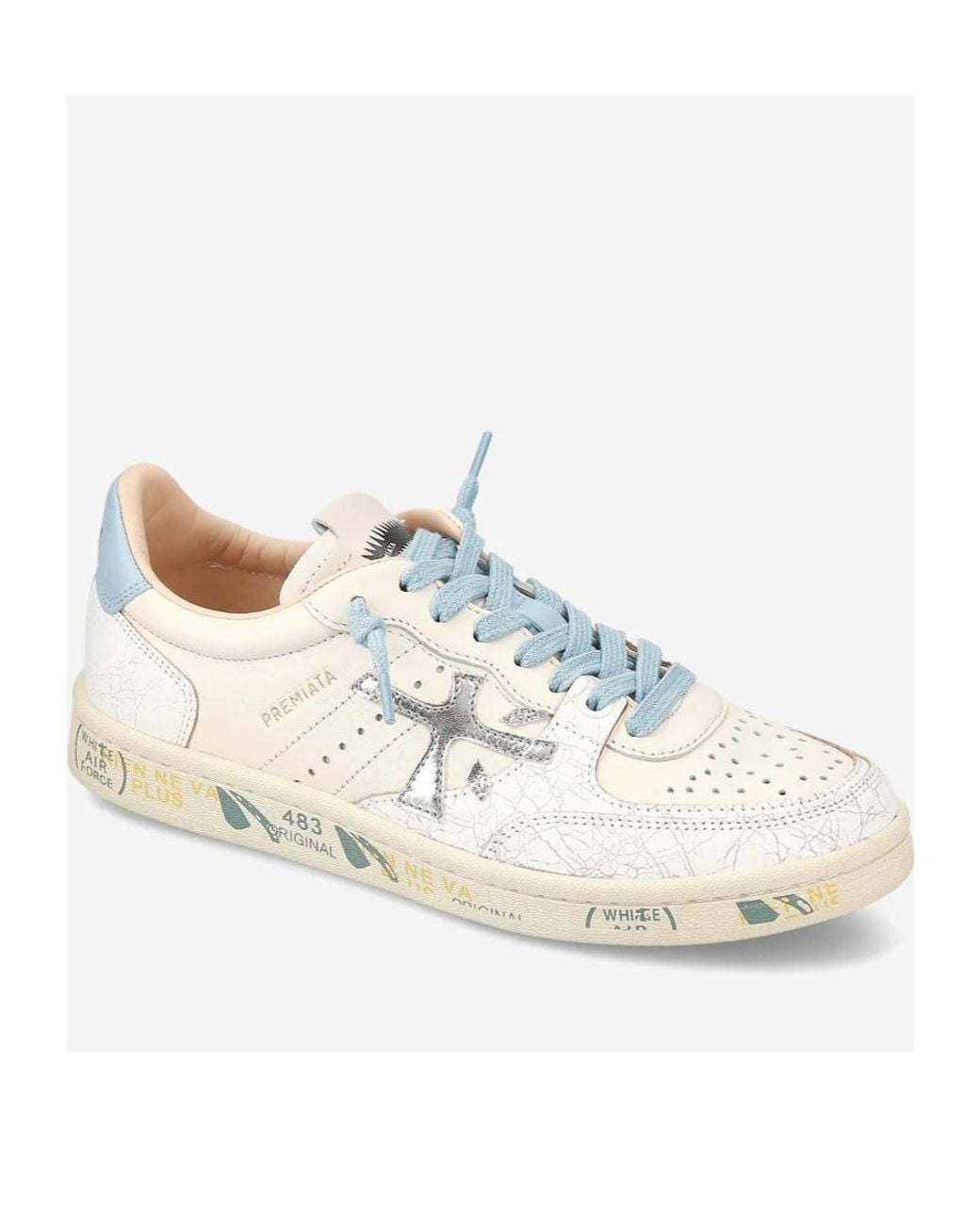 Premiata White Bsktclad Strapped Low-Top Casual Shoes