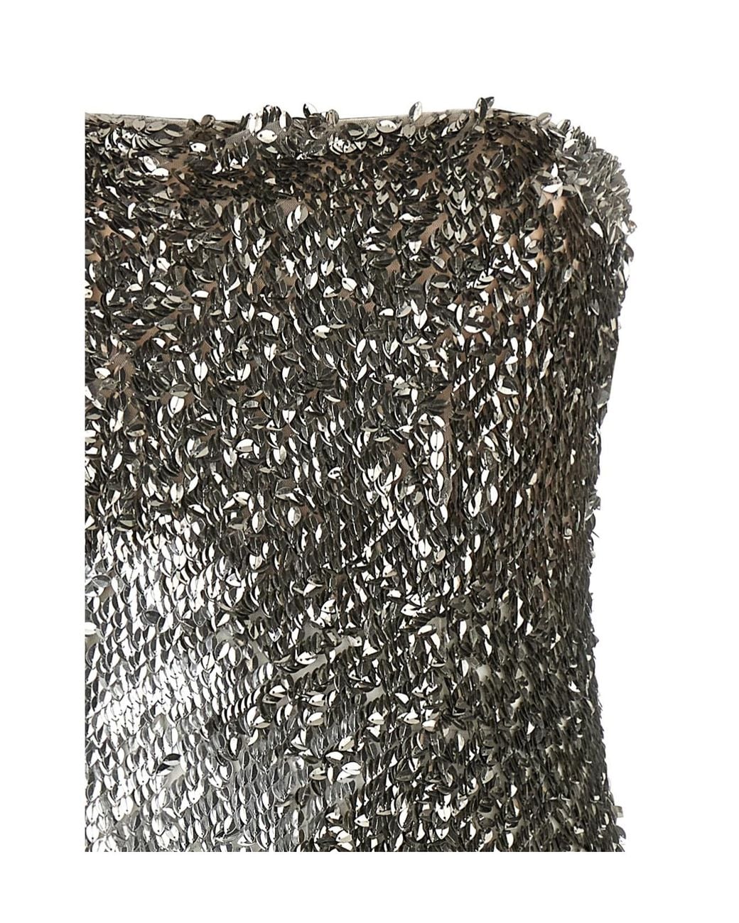 Elisabetta Franchi Multicolor Sequined Bandeau Sheath Dress