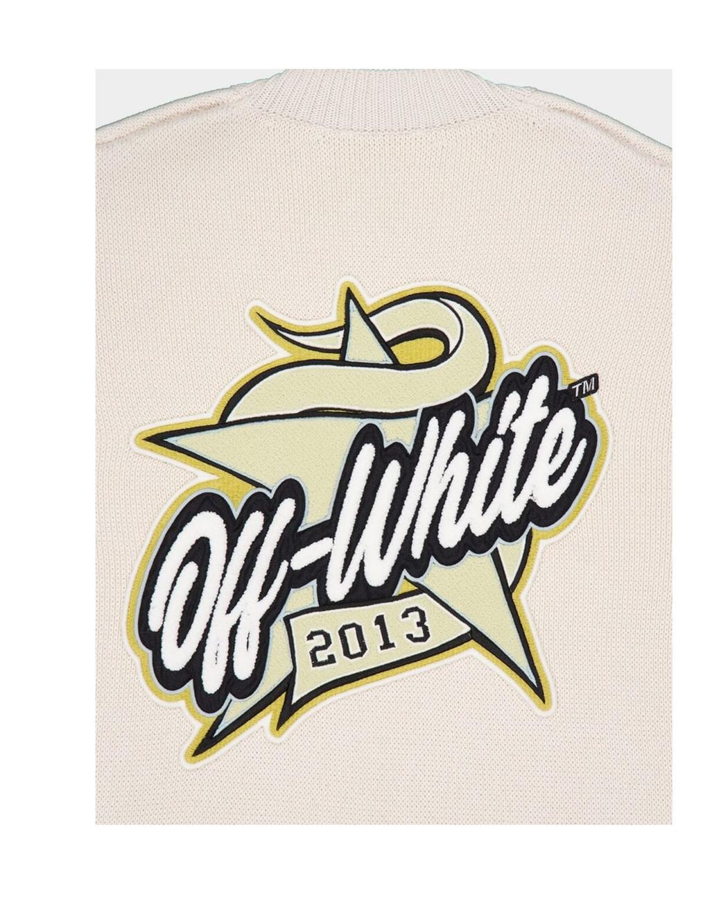 Off-White c/o Virgil Abloh White Star Logo Diagonal Varsity Knit Cardigan for men