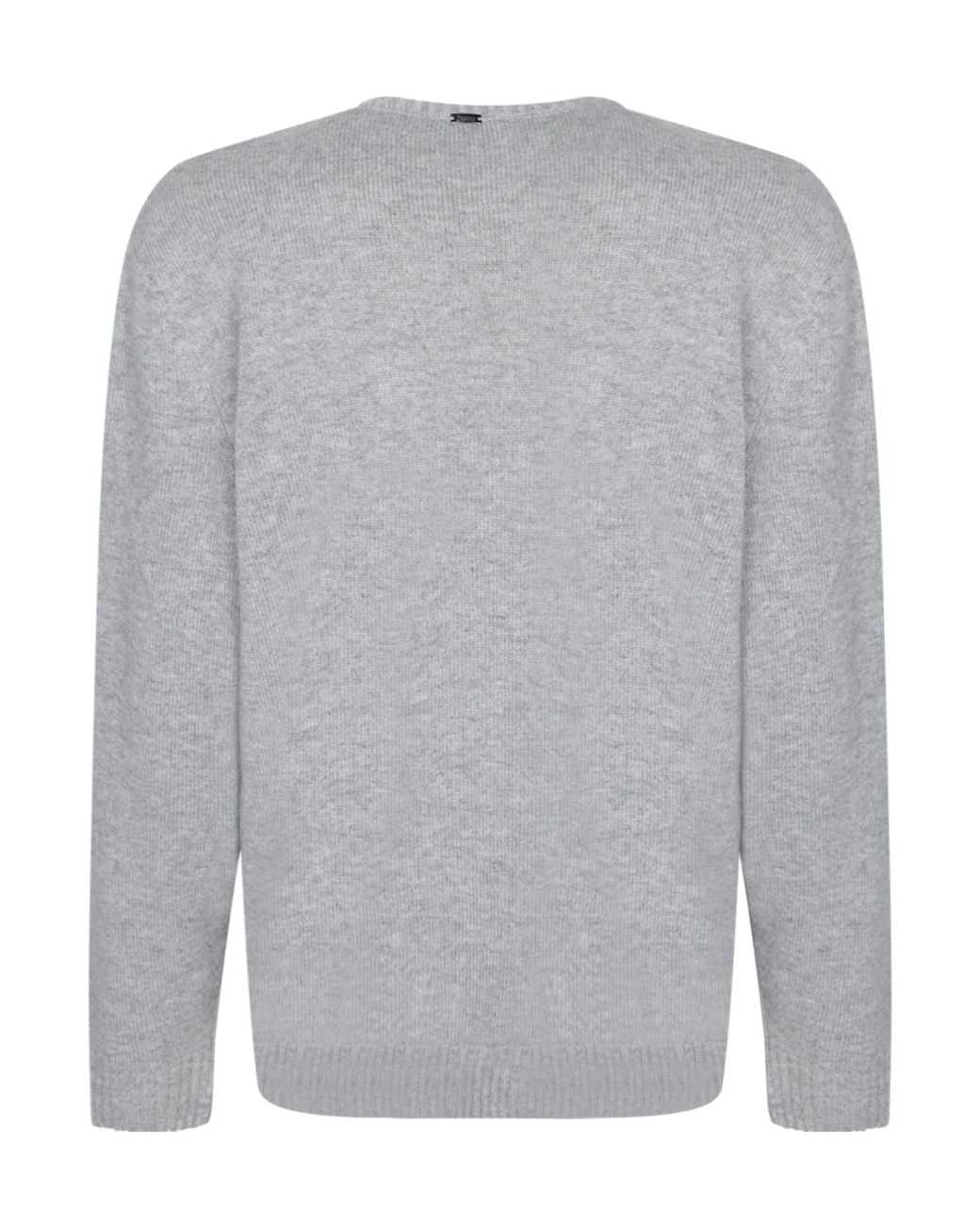 Herno Gray Cable-Knit Crewneck Jumper for men