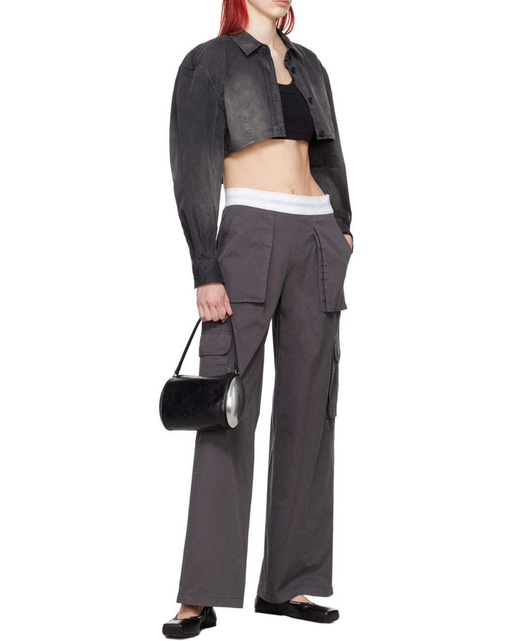 Alexander Wang Black Wide-Leg Cargo Pants