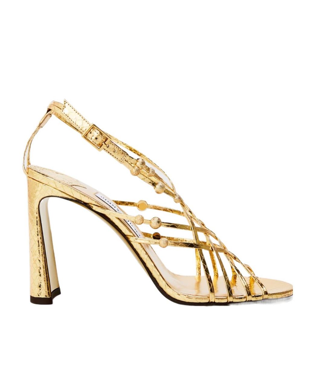 Jimmy Choo Metallic Felice 95 Sculptural High-Heeled Sandals