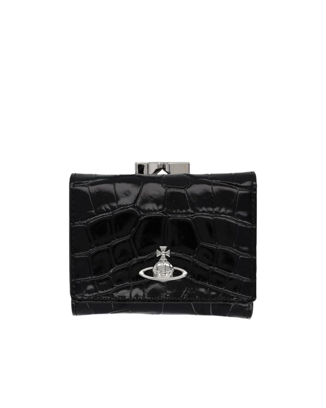 Vivienne Westwood Black Textured Fold Wallet