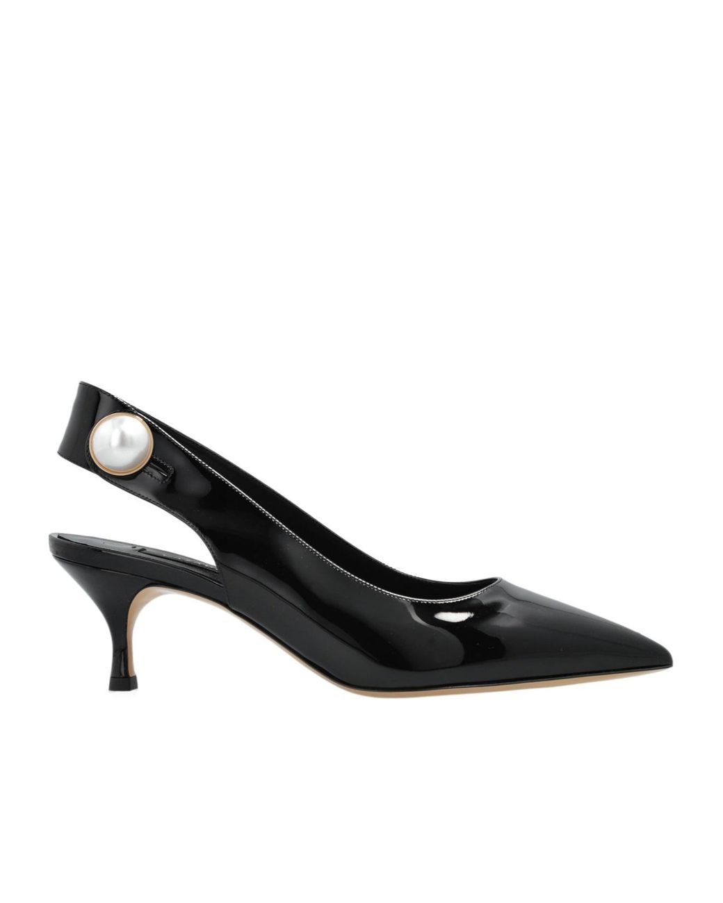 Casadei Black Pearl Embellished Slingback Pumps