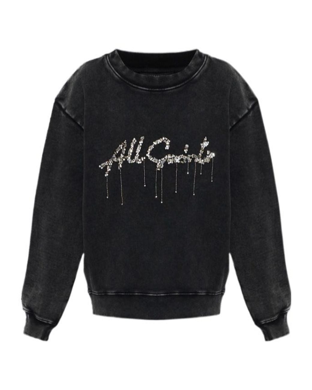 AllSaints Blue Pippa Chain-Embellished Sweatshirt