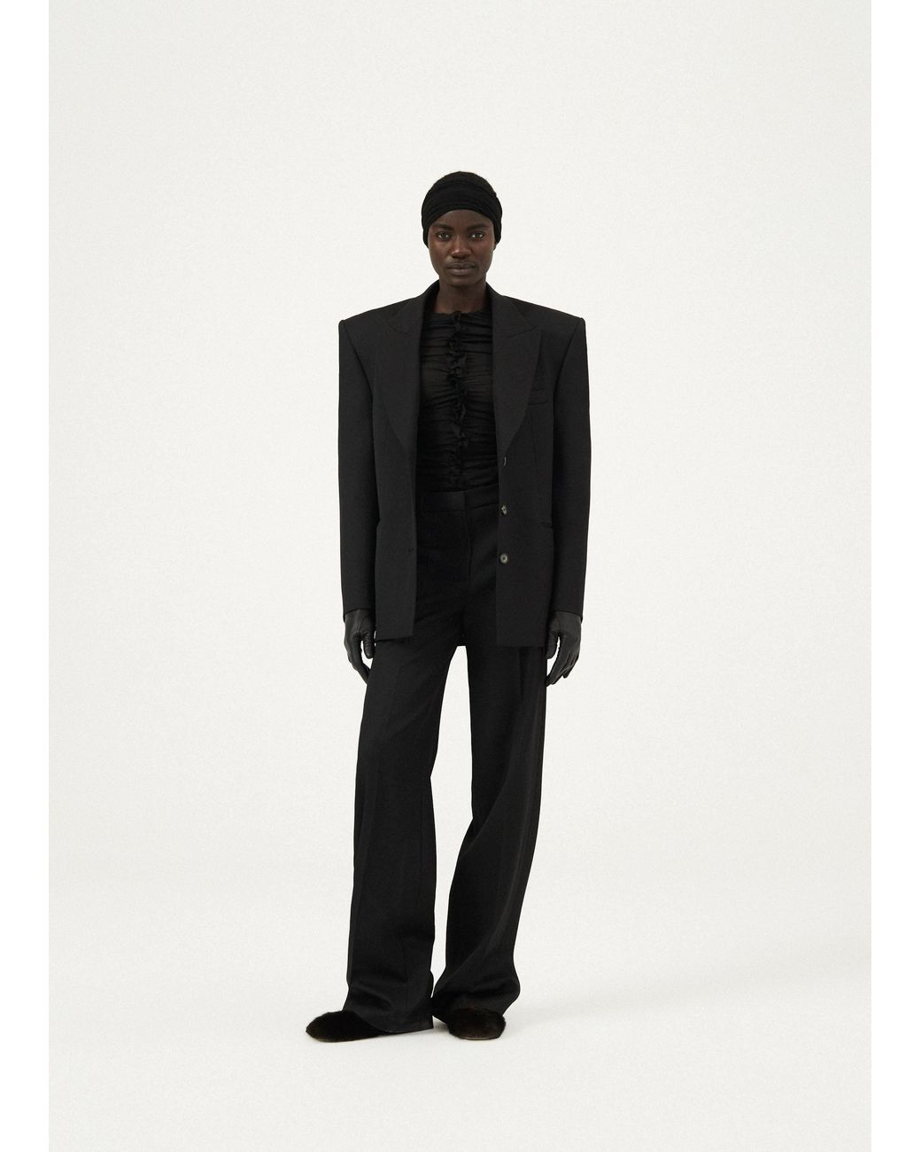 Magda Butrym Black Belt-Loop Casual Pants