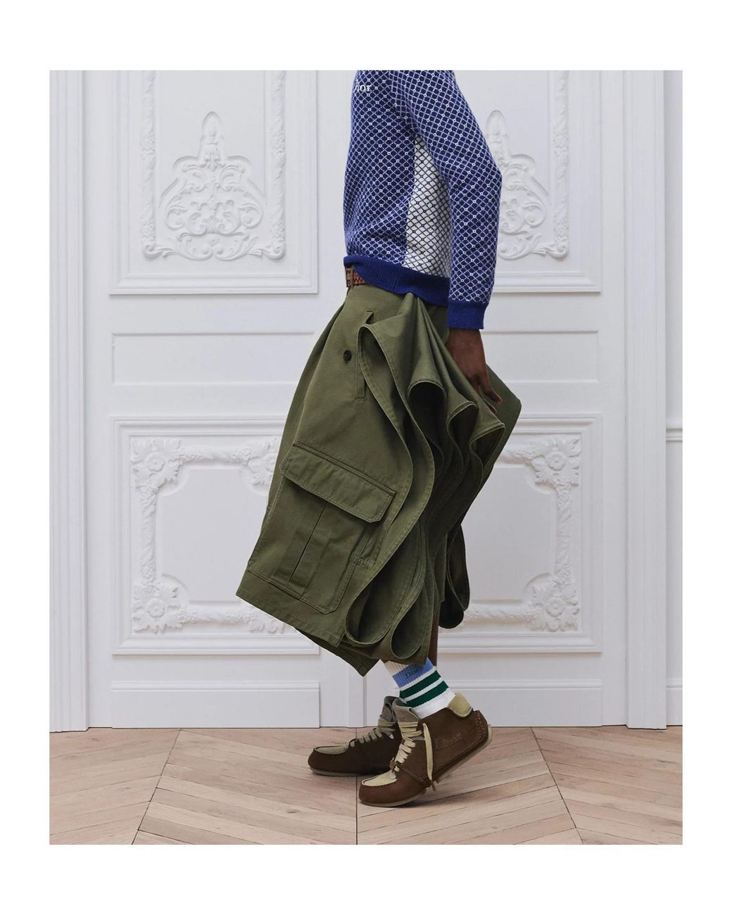 Dior Green Delft Bermuda Shorts for men