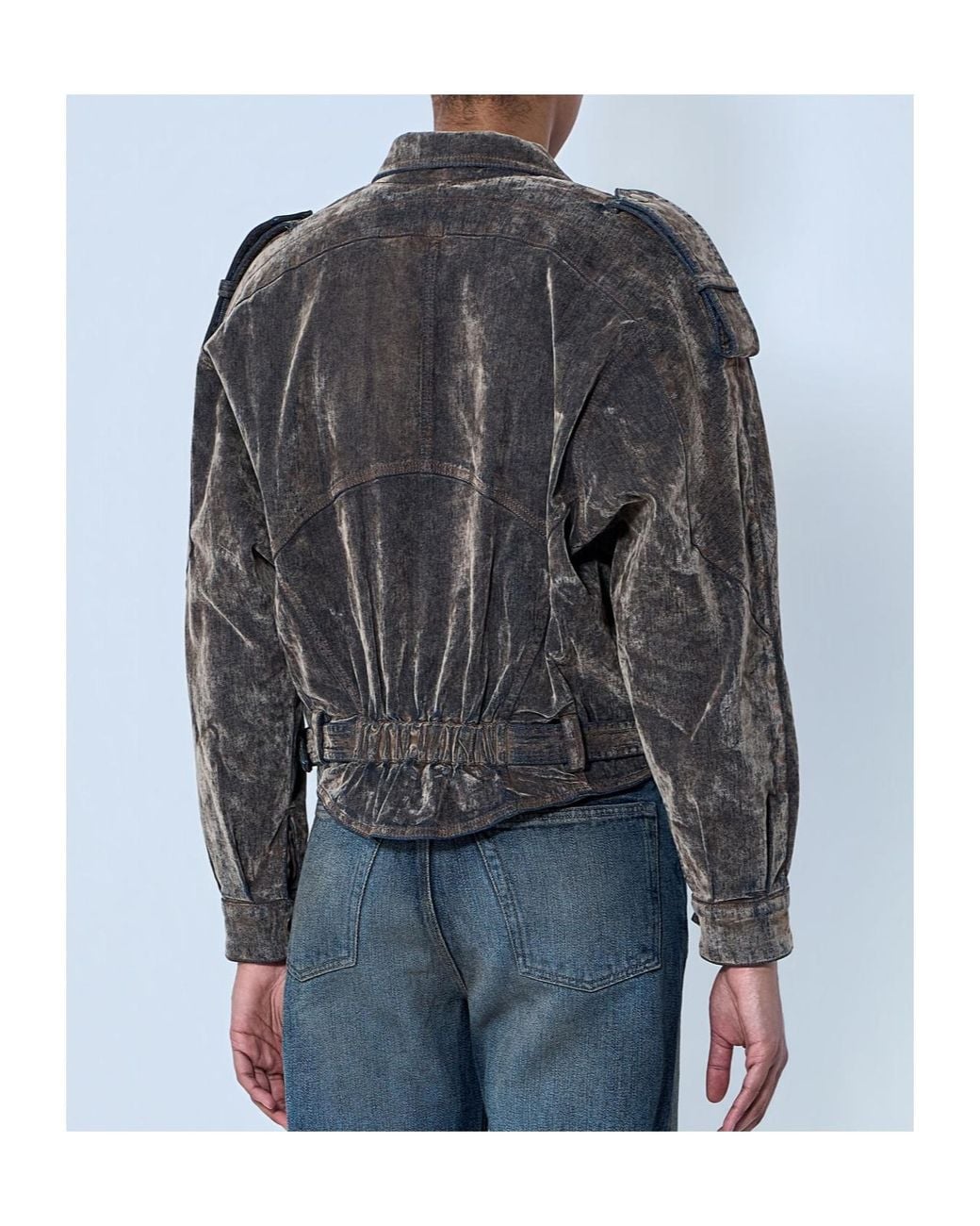 VAQUERA Gray Flocked Denim Jacket