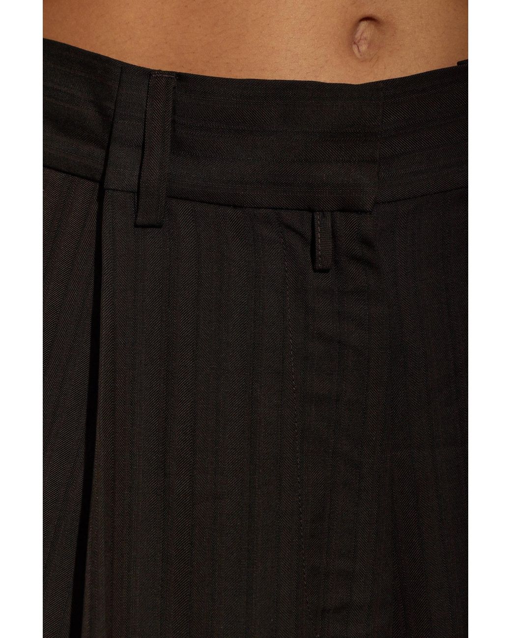 Dries Van Noten Black Belt-Loop Dress Trousers