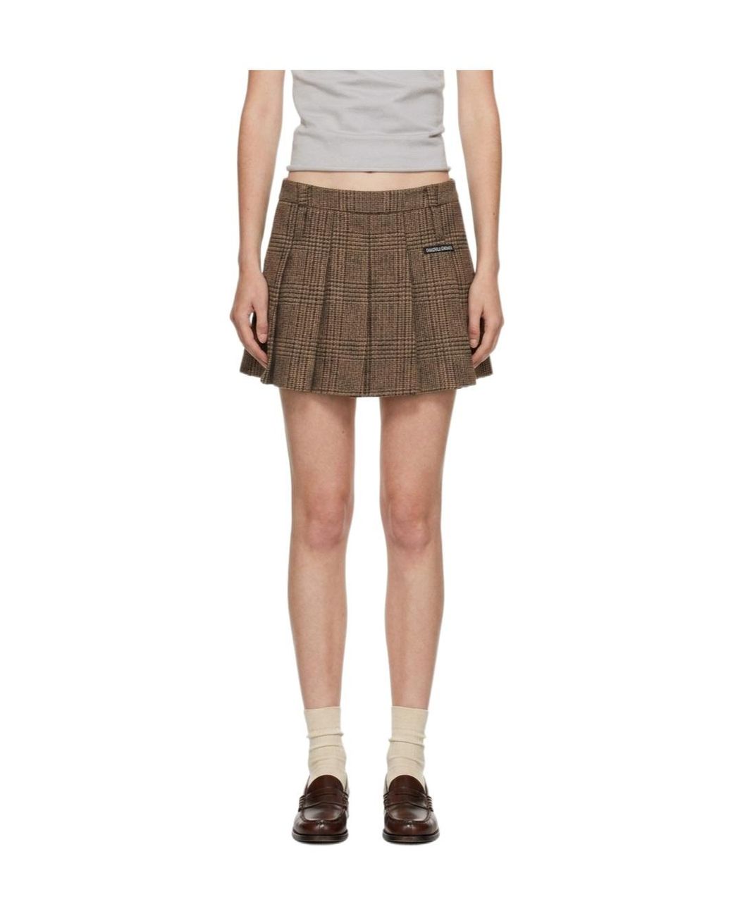Marissa Chiara Brown Plaid Skirt