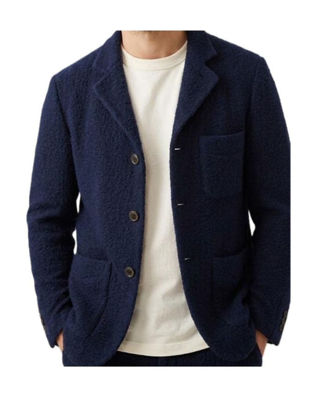 Barena Blue Loose-Fitting Work Jacket for men