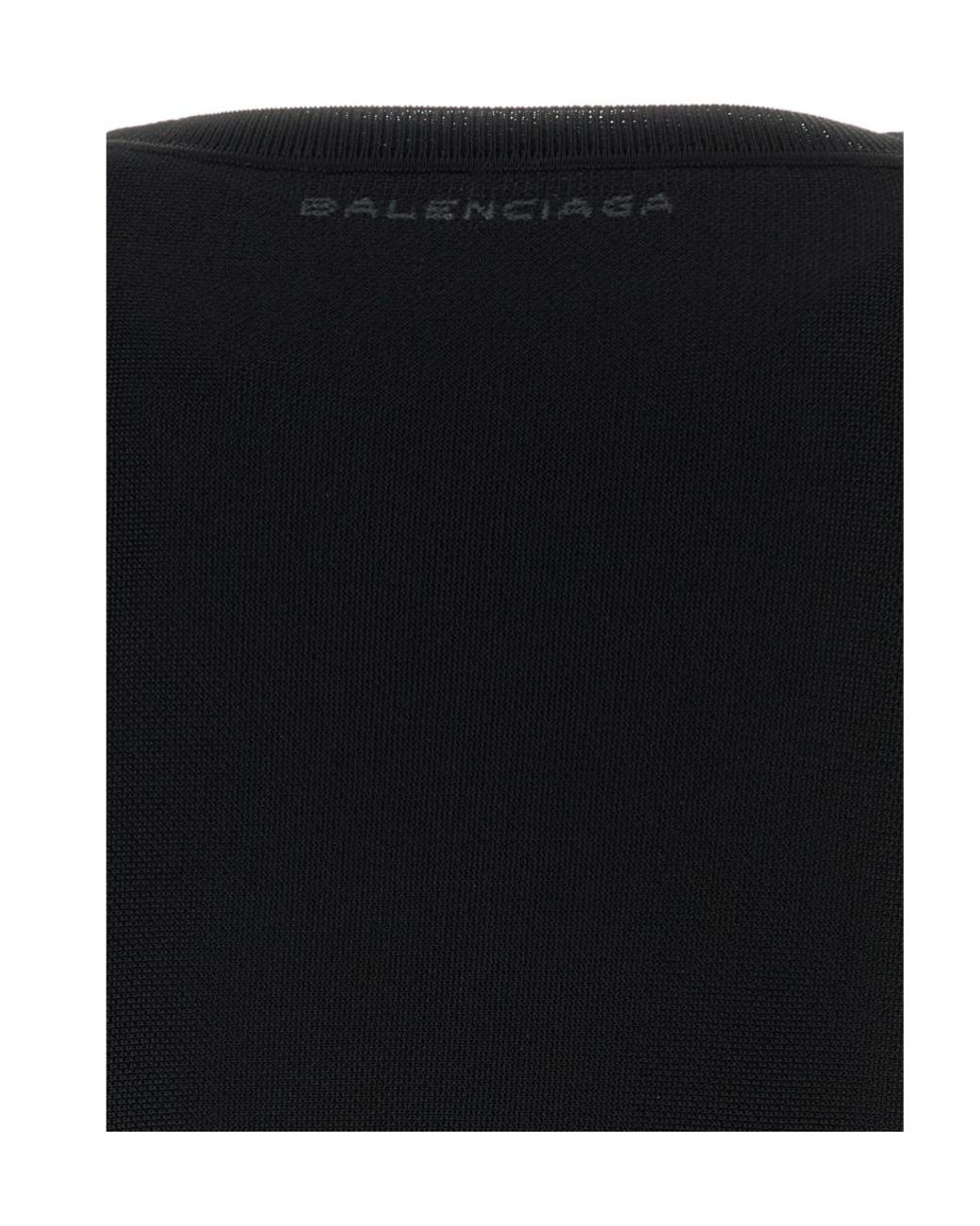 Balenciaga Black Cape Detail Top