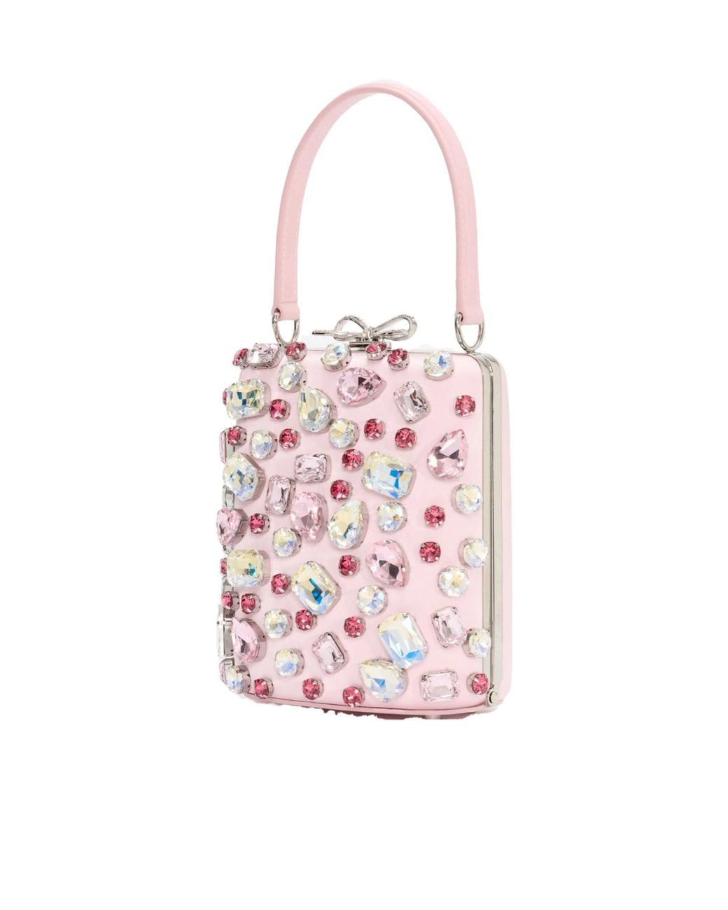 Self-Portrait Pink Embellished Top Handle Clutch Bag