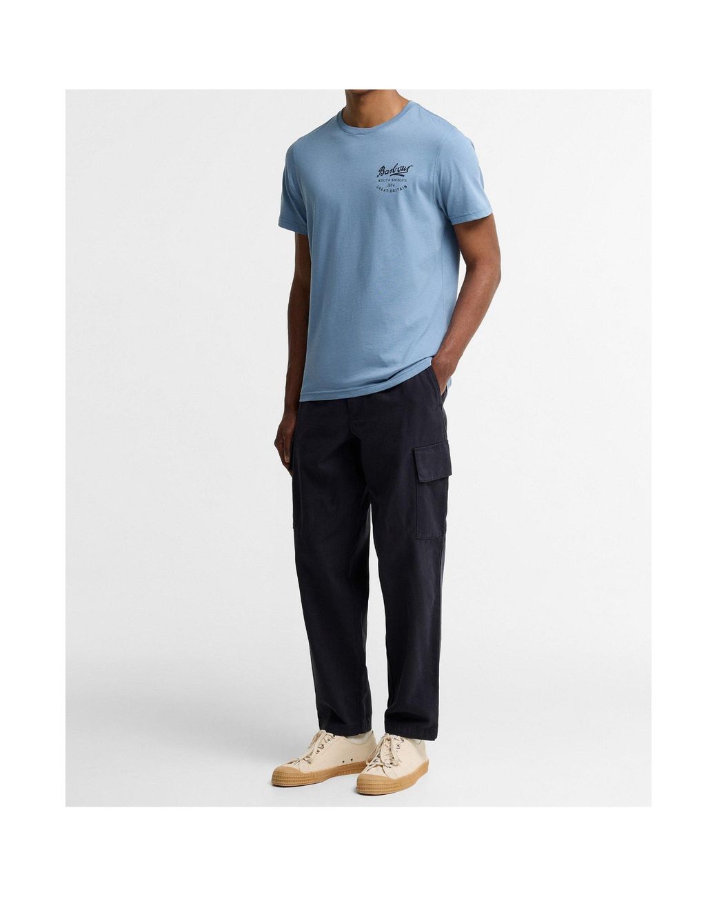 Barbour Blue Graphic T-Shirt for men