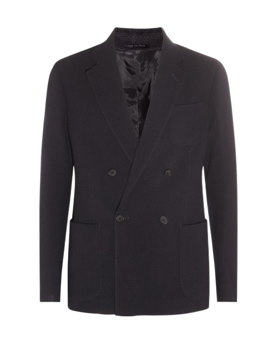 Giorgio Armani Blue Double-Breasted Jacket for men