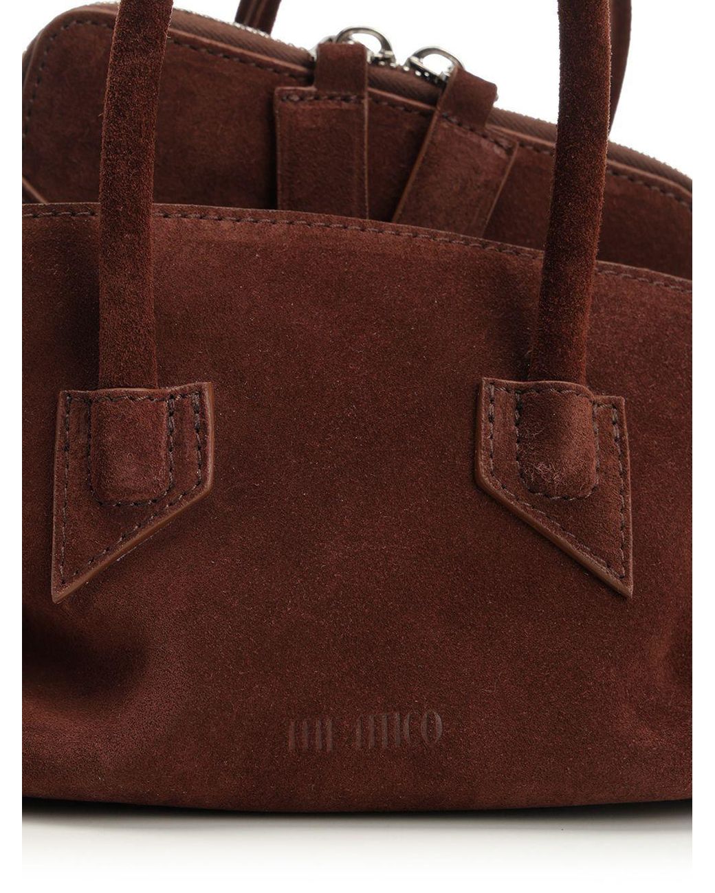 The Attico Brown The La Passeggiata Mini Top Handle Bag