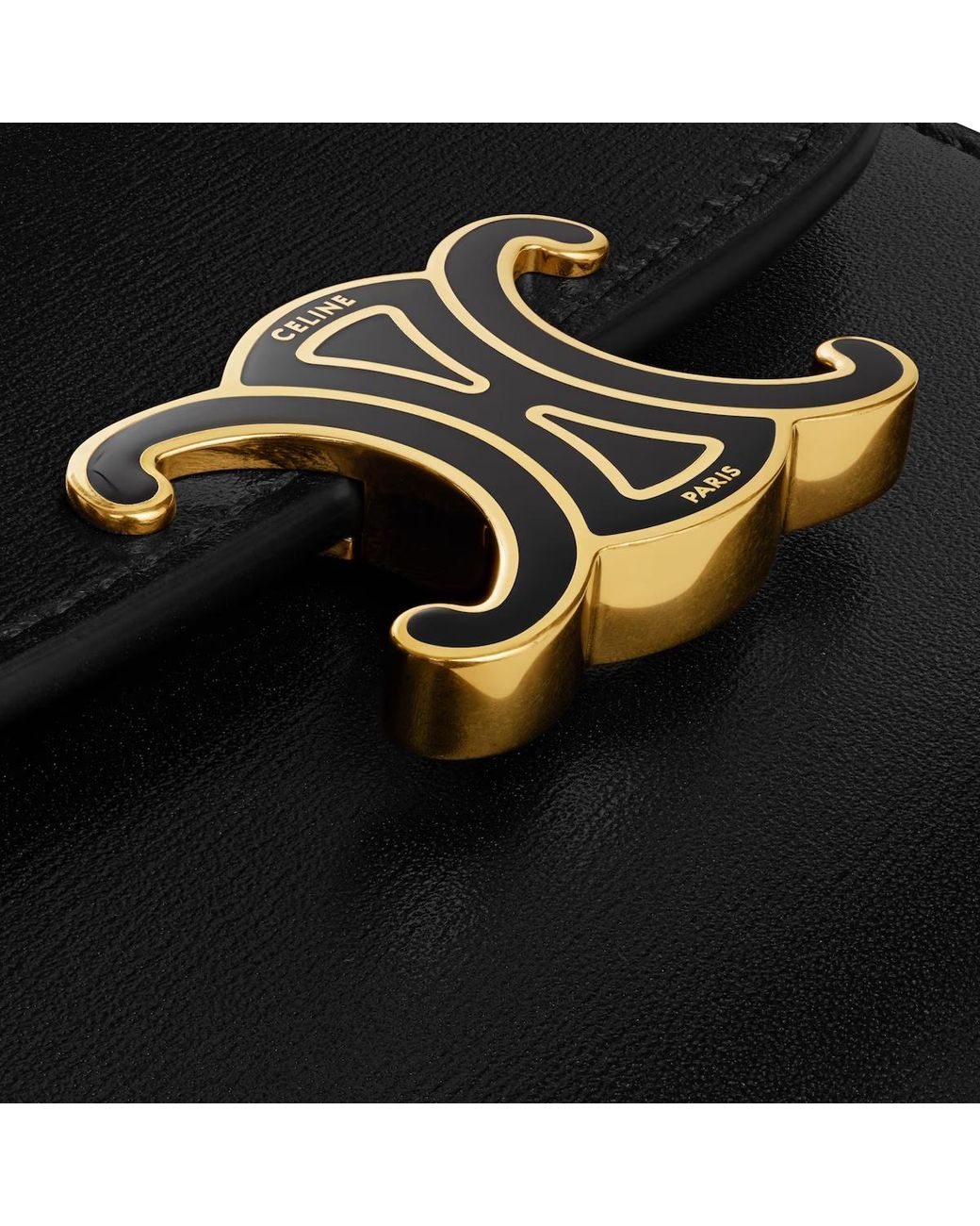 Céline Black Small Flap Wallet Triomphe