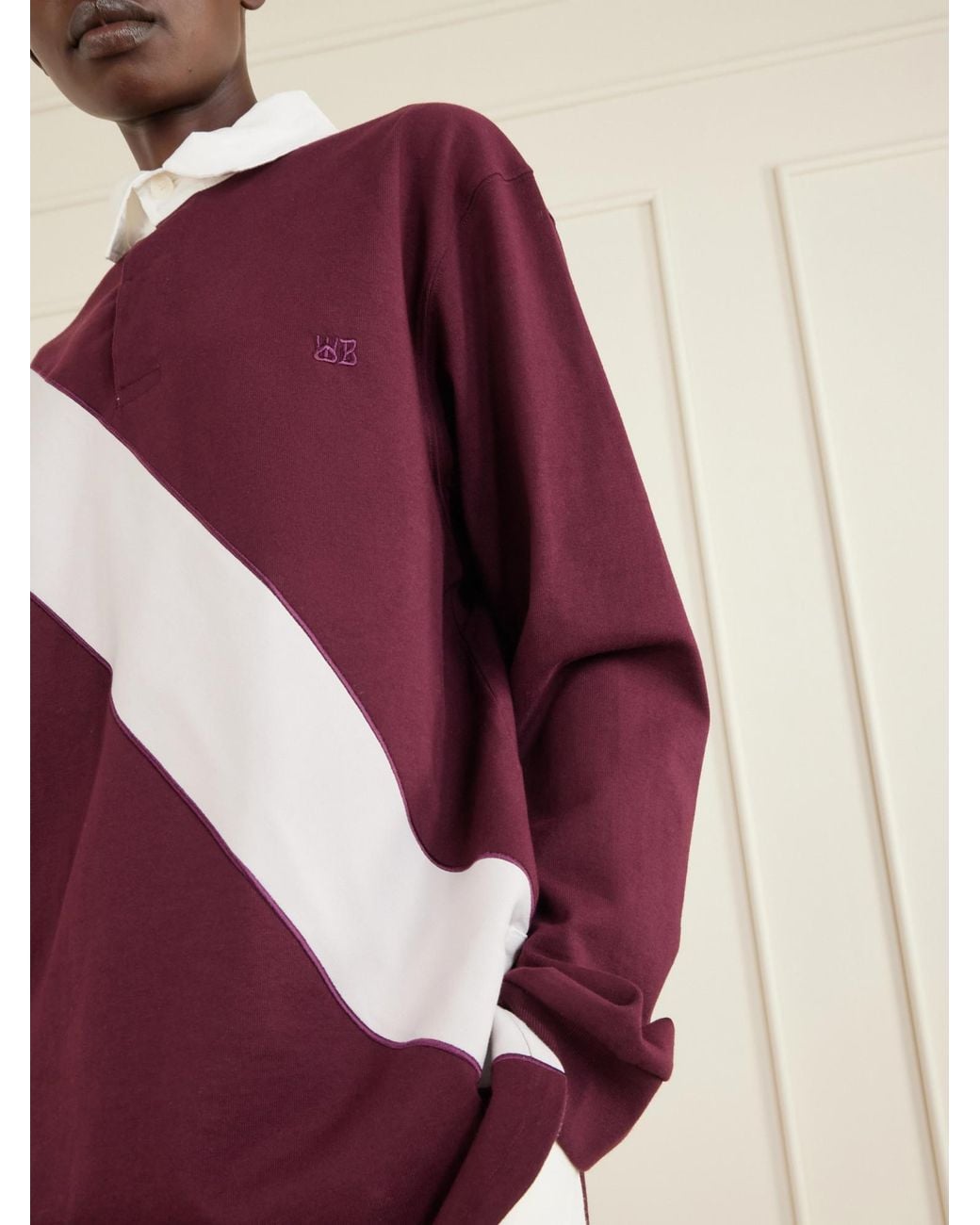 Wales Bonner Purple Minimal Long-Sleeve Polo Shirt