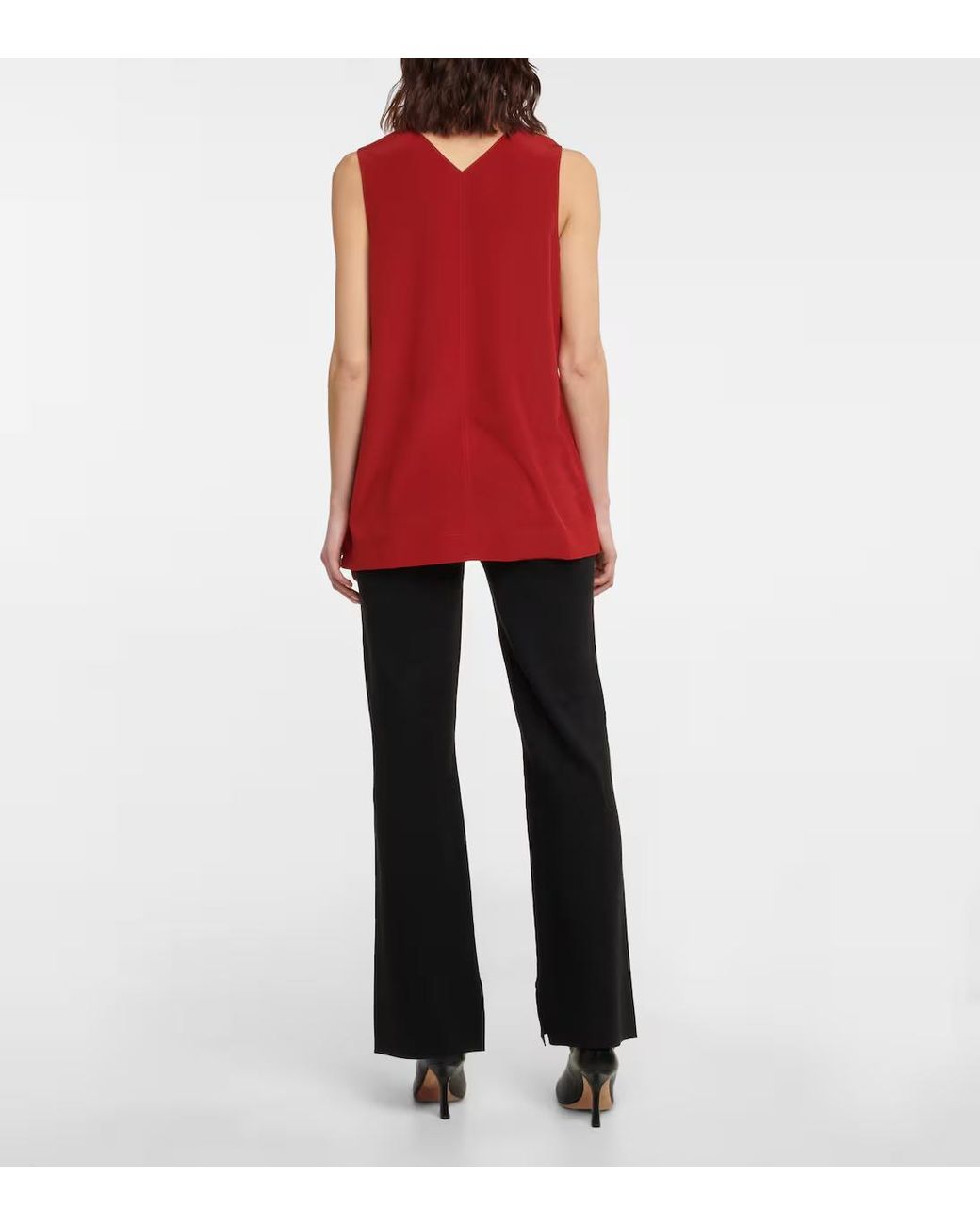Joseph Red V-Neck Sleeveless Tank Top