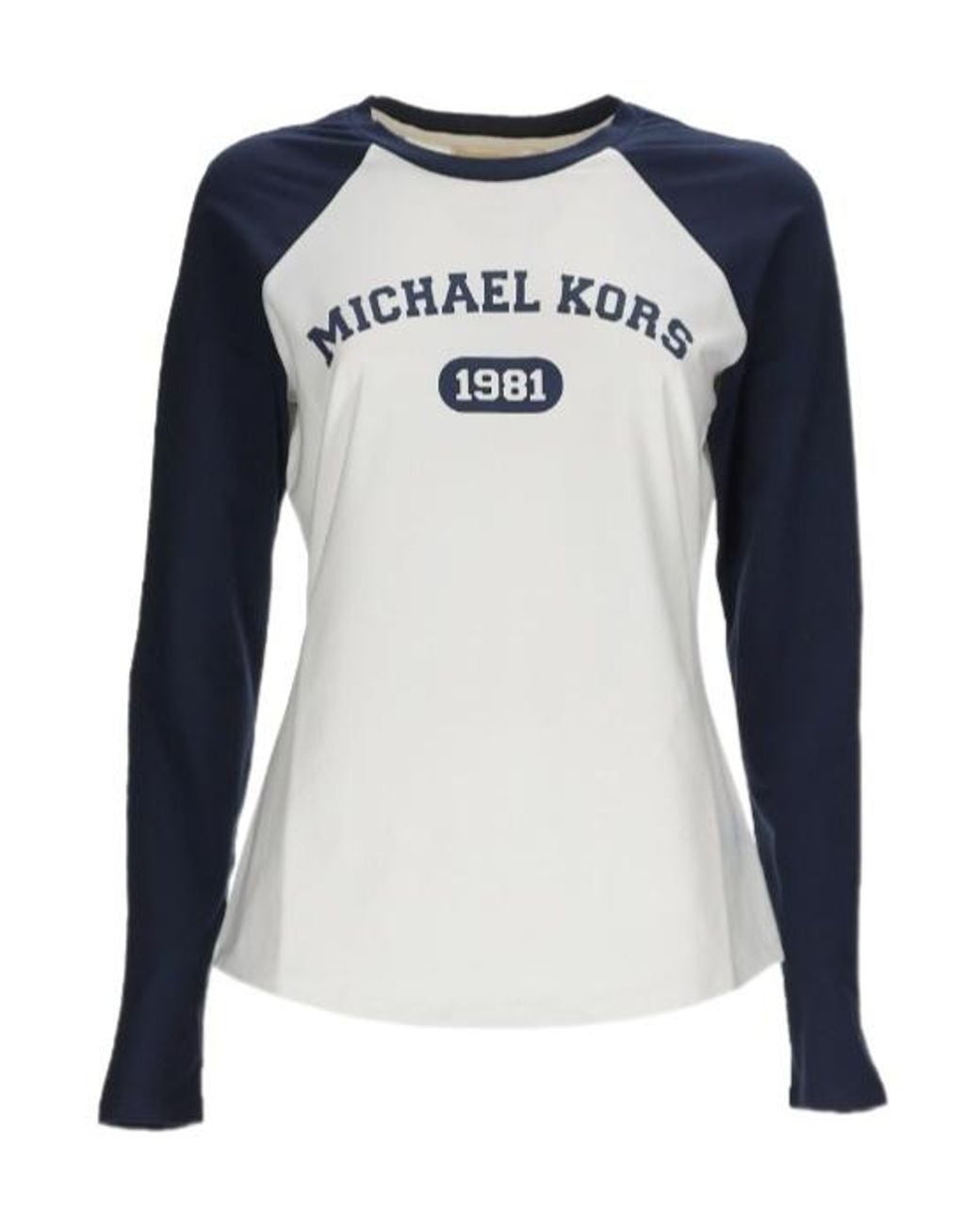 MICHAEL Michael Kors Blue Graphic Logo Baseball T-Shirt