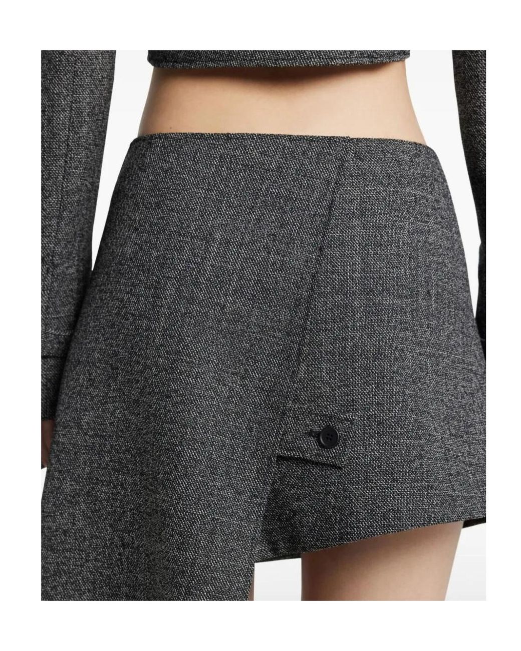 Courreges Gray Panelled Asymmetric Mini Skirt