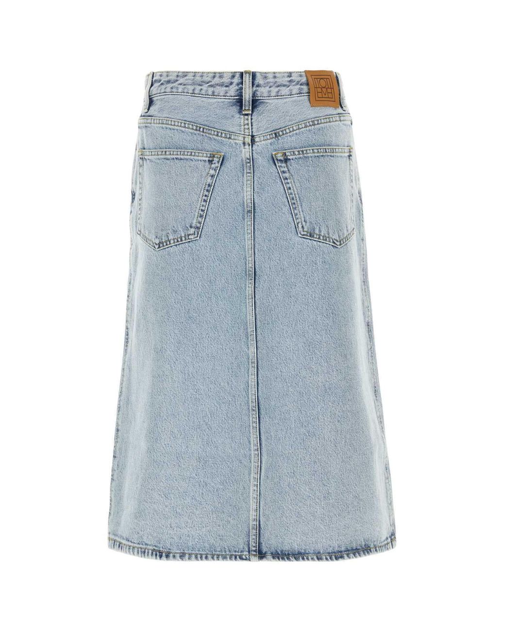 Totême  Blue Totême Mid-Rise Denim Midi Skirt