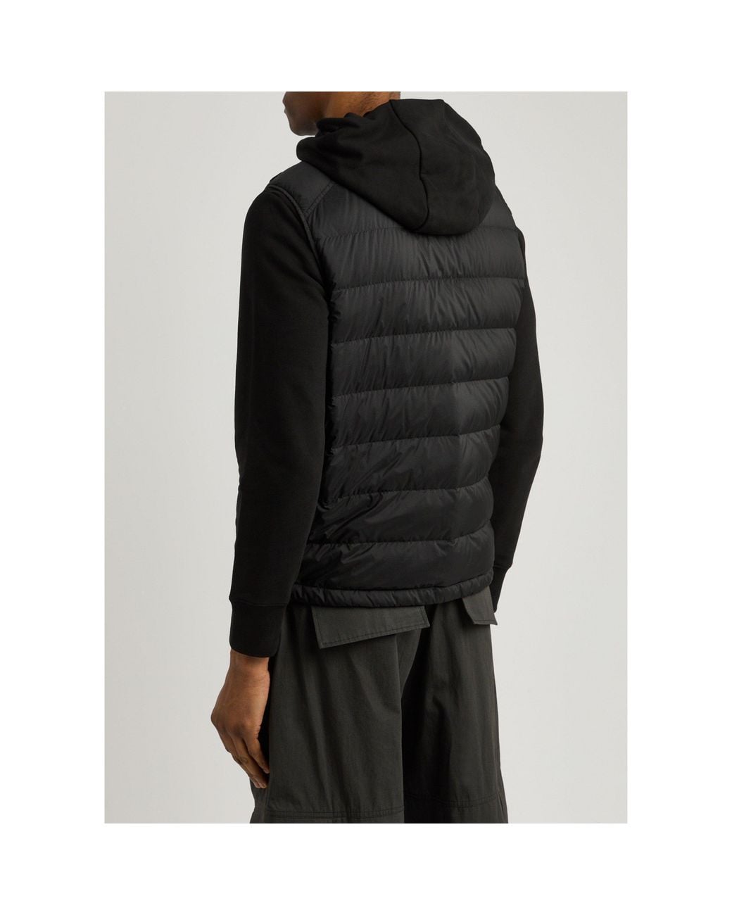Moncler Black Stand-Collar Horizontal Quilting Down Vest for men