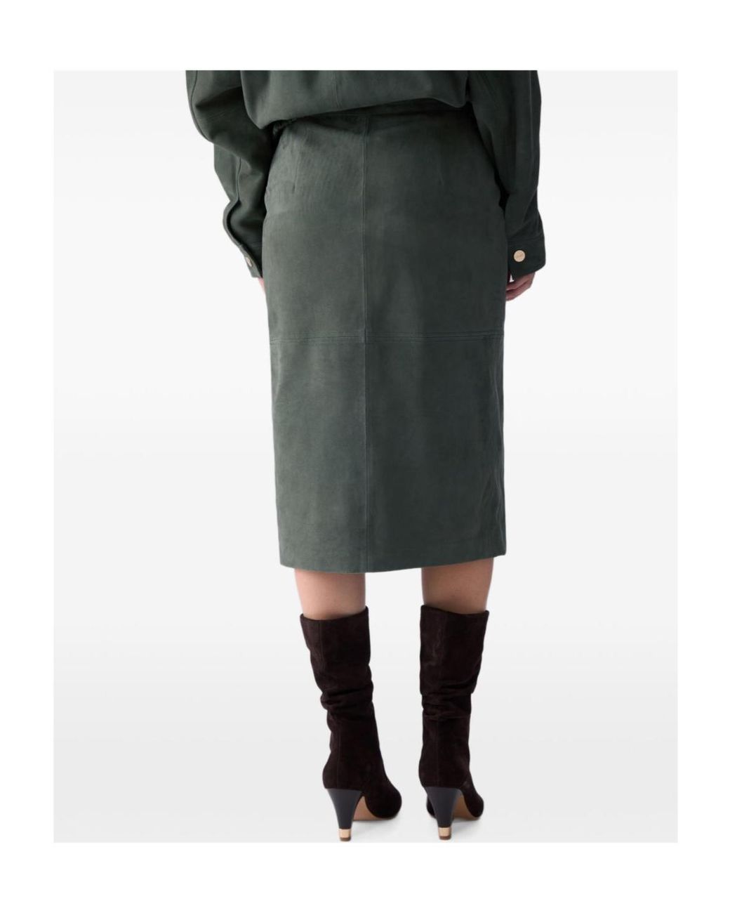 Liu Jo Green Long Suede Jacket