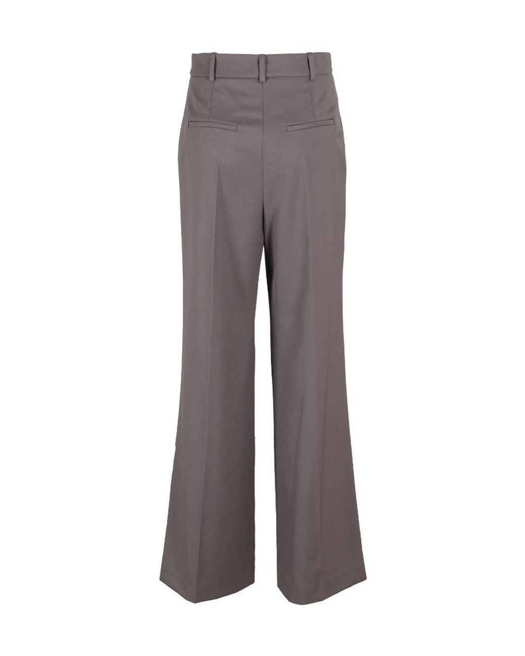 Low Classic Gray Pleated High-Waist Trousers