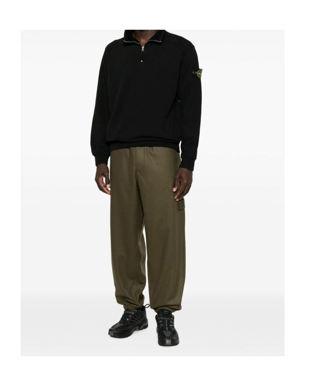 Stone Island Green Logo-Patch Track Pants for men