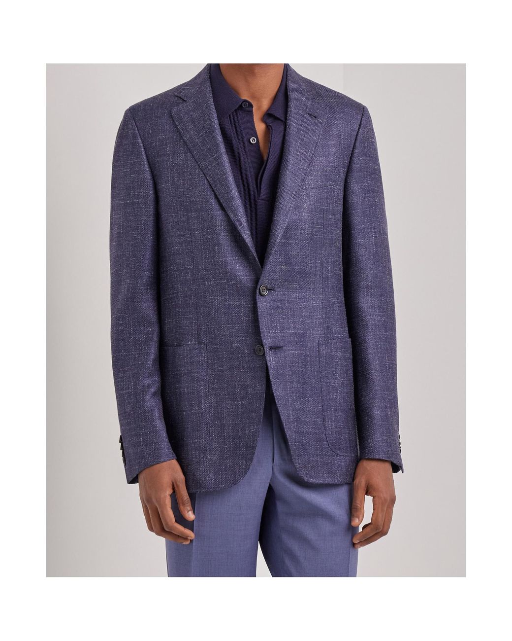 Canali Blue Single-Breasted Blazer for men