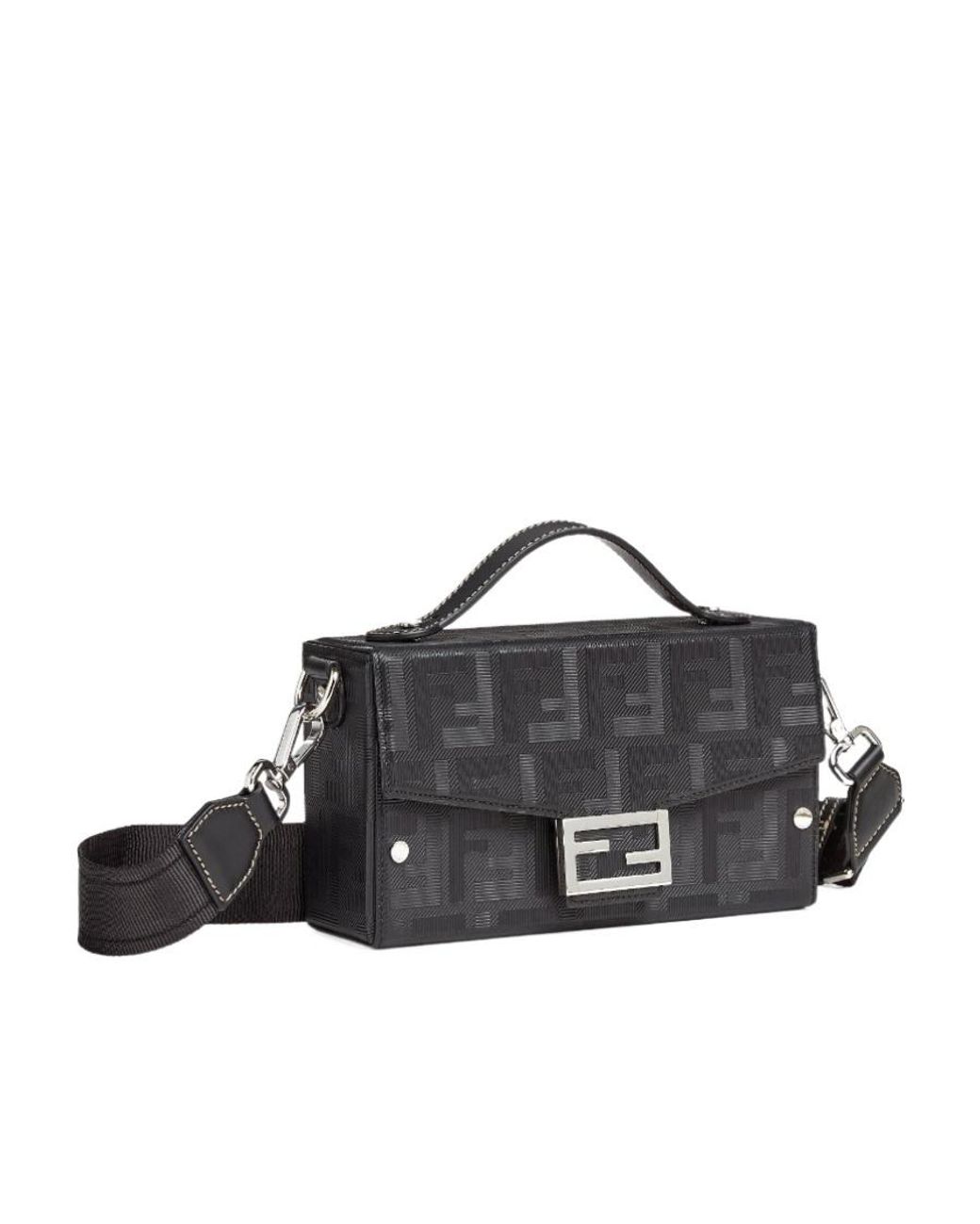 Fendi Black Baguette Soft Trunk Top Handle Bag for men