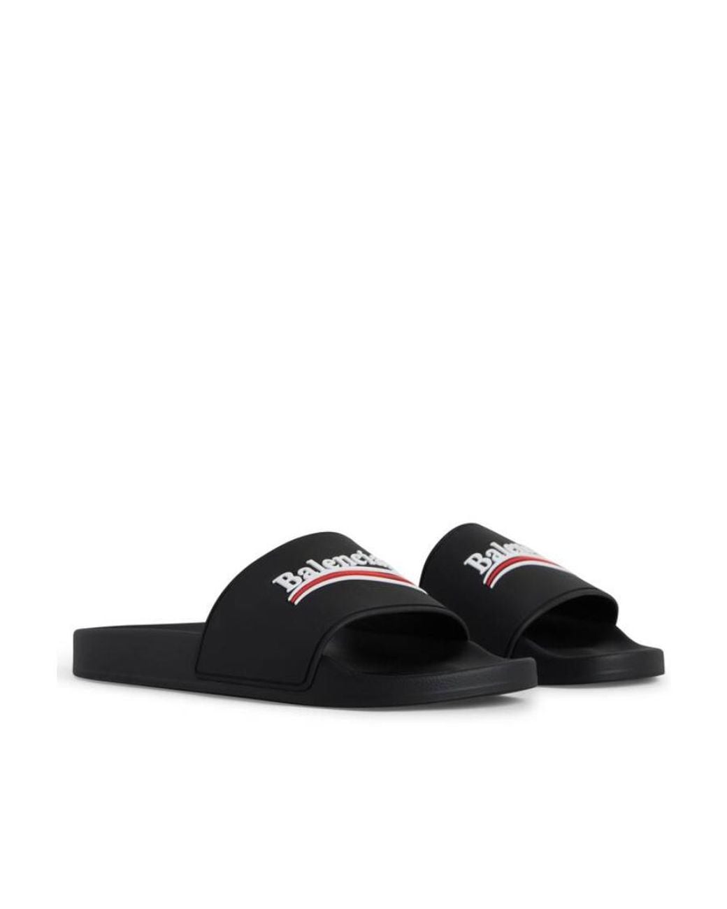 Balenciaga Black Political Campaign Pool Slides