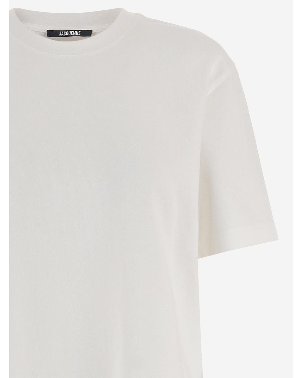 Jacquemus White Logo-Lettering Crew-Neck T-Shirt