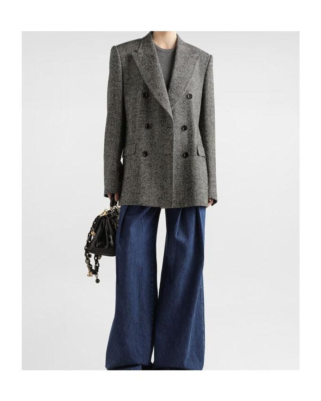 Dolce & Gabbana Gray Button-Fastening Blazer