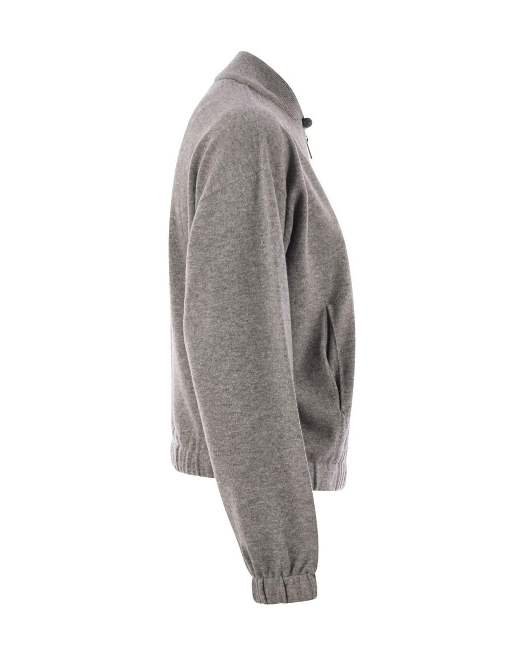 Fabiana Filippi Gray Ball Pin Embellished Zipped Cardigan