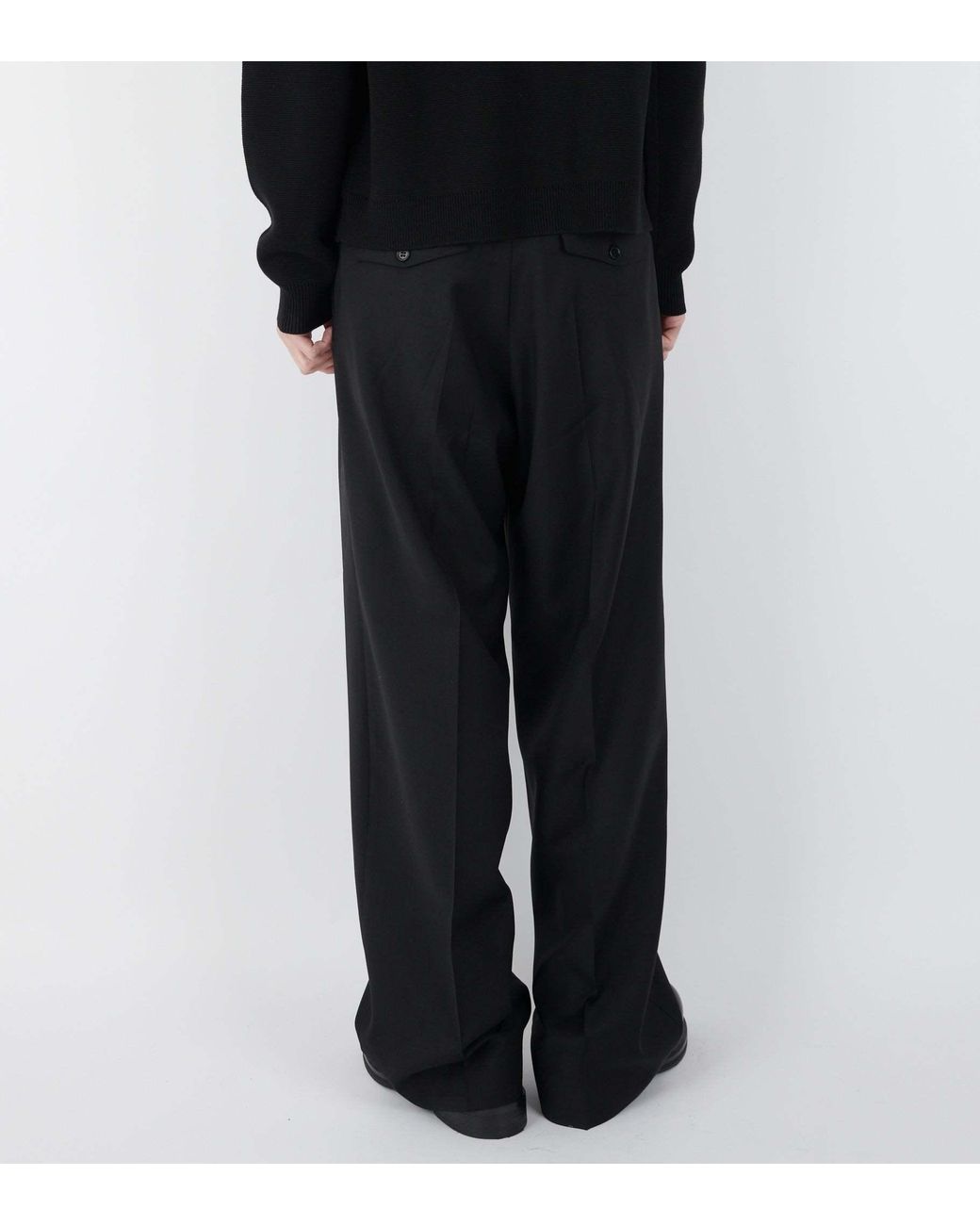 sunflower Black Wool Pleated Casual Pants for men