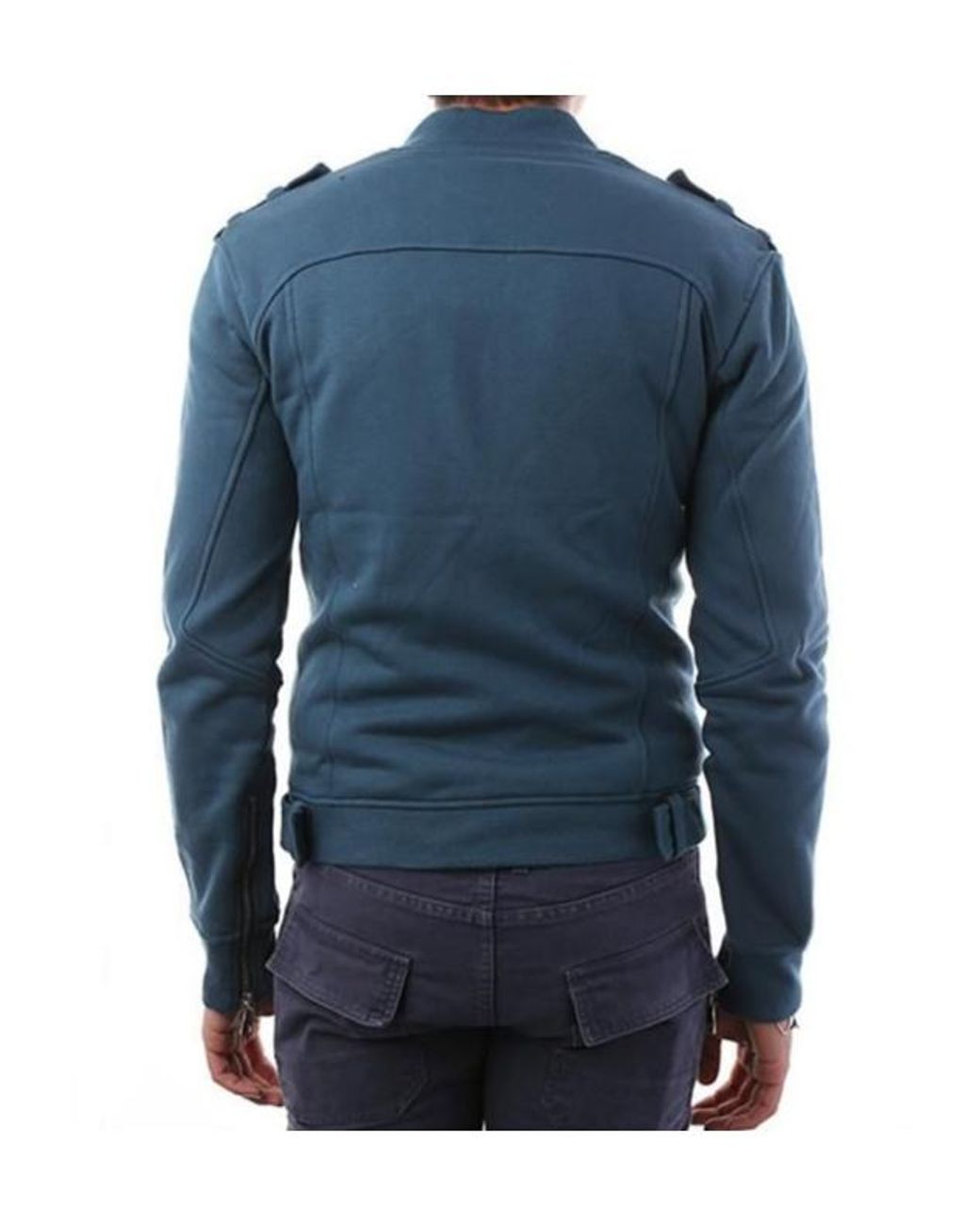 Balmain Blue Perfect Zip-Up Jersey Jacket for men
