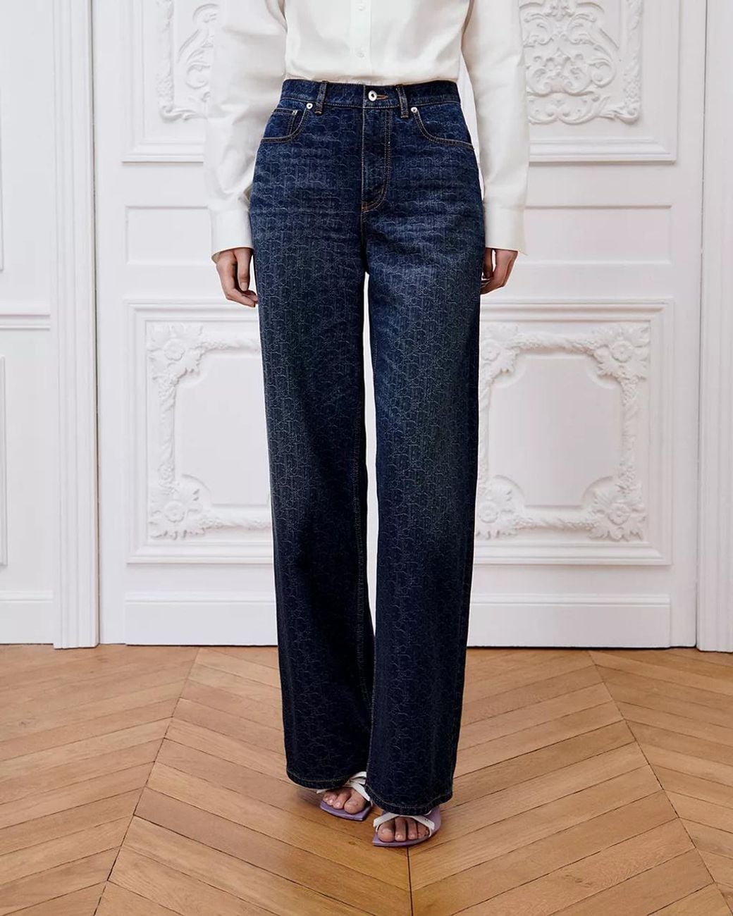 Dior Blue Oblique Flared Jeans