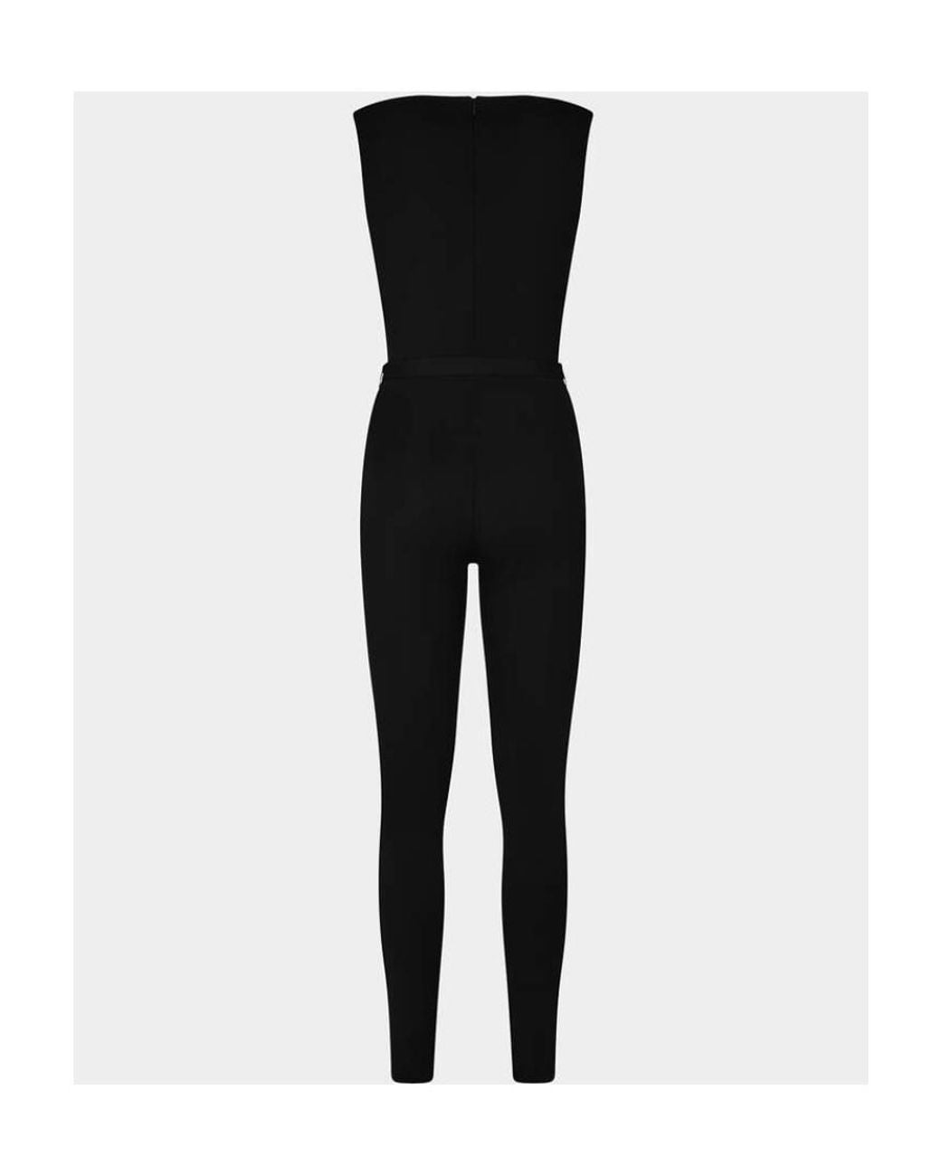 DSquared² Black Plunge-Neck Sleeveless Jumpsuit