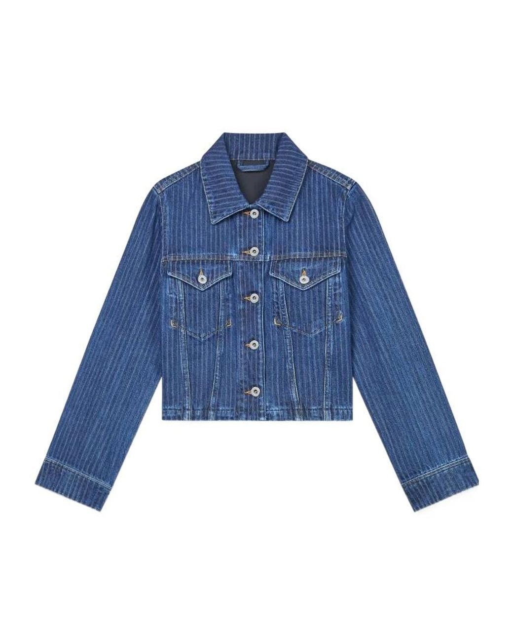 KENZO Blue Button-Up Denim Trucker Jacket for men