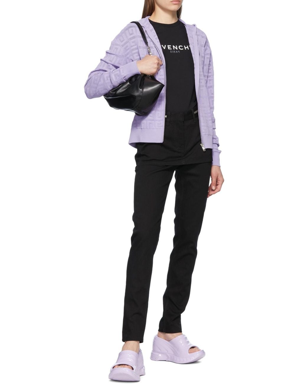 Givenchy 4G Lace Zip-Up Hoodie in Purple | Lyst
